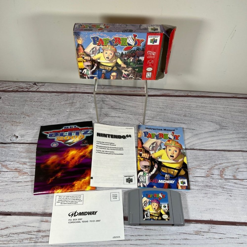 N64 Nintendo 64 Paperboy Complete with Poster CIB Like New Rare Vintage